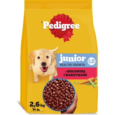 PEDIGREE Junior суха храна за кучета с говеждо месо и зеленчуци, 2, 6 кг