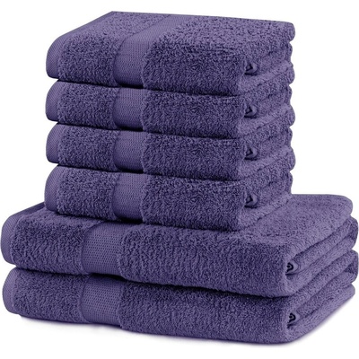 Restilo Комплект от 2 памучни лилави кърпи и 4 хавлии Marina - DecoKing (120011279)