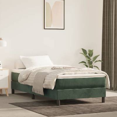 vidaXL 3120745 Rám postel samet / barva Tmavě zelená