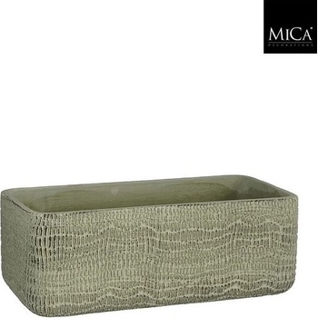 Mica КАШПА КЕРАМИЧНА ПРАВОЪГЪЛНА siri 28х14х10см СВ. ЗЕЛЕНА (1147651)