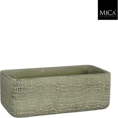 Mica КАШПА КЕРАМИЧНА ПРАВОЪГЪЛНА siri 28х14х10см СВ. ЗЕЛЕНА (1147651)
