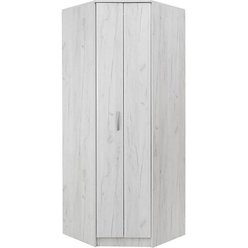 Matis Ъглов гардероб с врата хармоника fortuna soft fbu снежен дъб