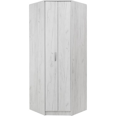 Matis Ъглов гардероб с врата хармоника fortuna soft fbu снежен дъб