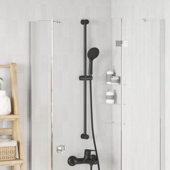 vidaXL Държач за душ глава Черно 101 cm Неръждаема стомана (42038963)