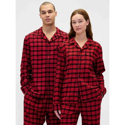 GAP pyžamová flanelová košile Unisex červená