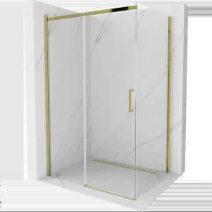 Mexen Omega плъзгаща се душ кабина 100 x 70 см, прозрачна, златна - 825-100-070-50-00 (825-100-070-50-00)
