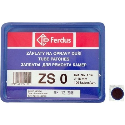 Ferdus záplaty ZS 0 16 mm 100 ks