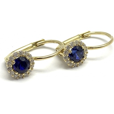 Jan Kos jewellery zlaté náušnice s modrým kamenem 59632717