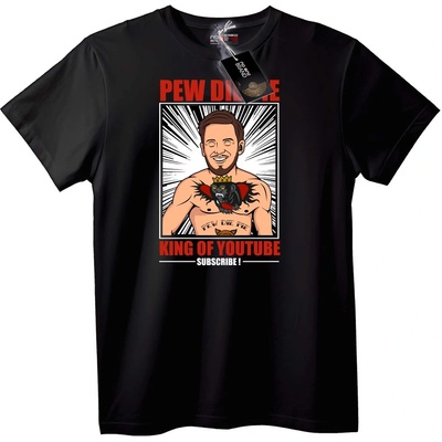 NOONEBRAND Тениска PewDiePie - Кралят на YouTube - 2XL, Black