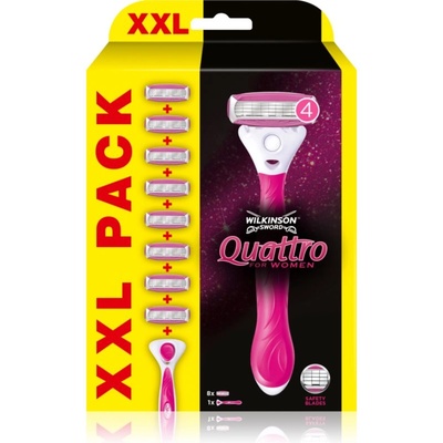 Wilkinson Sword Quattro for Women Aloe & Vit. E самобръсначка Резервни остриета 8 СК