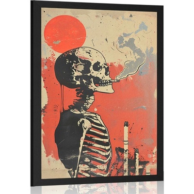 Plakát japandi kuřák kostlivec - 40x60 no frame