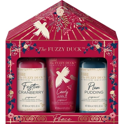 Baylis & Harding The Fuzzy Duck Cranberry umývací gél na telo 300 ml + telové mlieko 200 ml + sprchový krém 300 ml