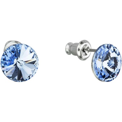 Pavona Náušnice bižuterie s Preciosa krystaly modré kulaté 51037.3 sapphire