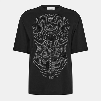 OFF WHITE Тениска OFF WHITE Men's Stitch Short Sleeve Contrast Stitch T-Shirt - Blk/Wht 1001