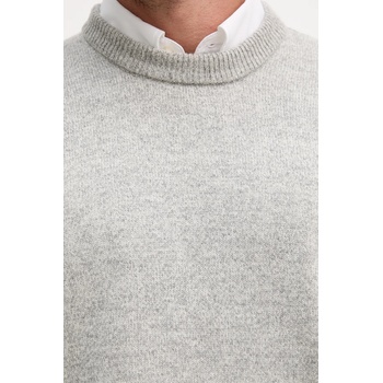 HUGO BOSS Вълнен пуловер boss мъжки в сиво 50550001 (50550001)