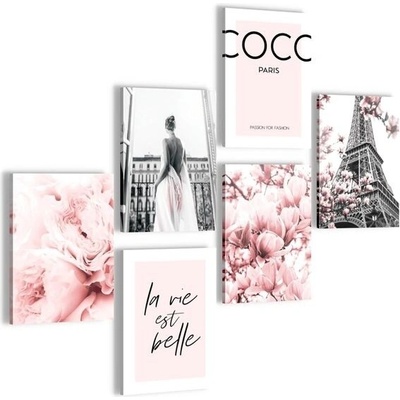 Sada plakátů DecoMe - Módní květiny a růže - BEZ RÁMU - Obývací pokoj, ložnice, dívčí pokoj -