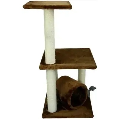 Катерушка за коте с две стойки, овал и играчка топче (10767)