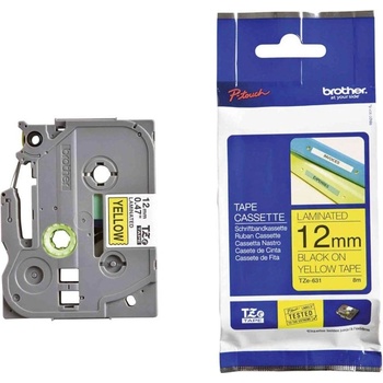 Brother Лента Brother TZE631, 12 mm, черен печат върху жълта лента (3030100205)