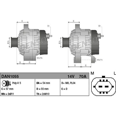 Alternátor DENSO (DE DAN1055)