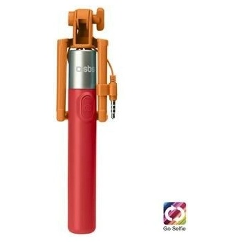 SBS POP Selfie tyč červená / až 60 cm / 3.5mm jack TEPOPSELFIER