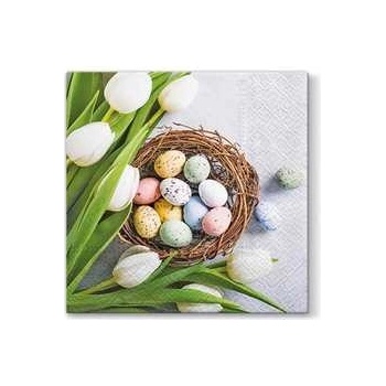 PAW servítky L Eggs and Tulips 33X33cm