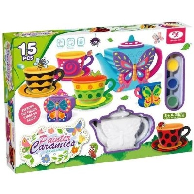 Ntoys Комплект за оцветяване Felyx Toys - Керамичен сервиз за чай, (ZY1312118-868-E19/7044840)