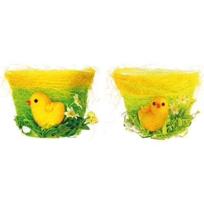 Květináč zelený s kuřátkem 9 x 12,5 cm – Zboží Dáma