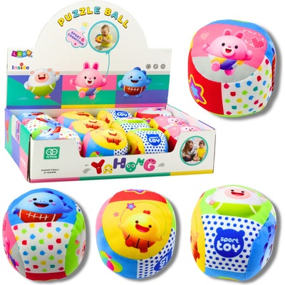 LEAN Toys Měkký míč s chrastítkem pro batolata barevný 9 cm