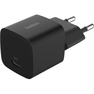 Belkin BOOSTCHARGE мрежово зарядно устройство с Type-C конектор, 25 W, PD бързо зареждане 3.1, ЧЕРНО WCA012KQBK (WCA012KQBK)