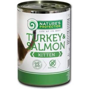 Nature's Protection Nature's Protection CAT Kitten Turkey & Salmon, консерва с пуешко месо и сьомга, за бебета котета, Литва - 400 гр