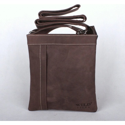 Hnědá kožená Crossbody taška Wild Tiger no. 26667