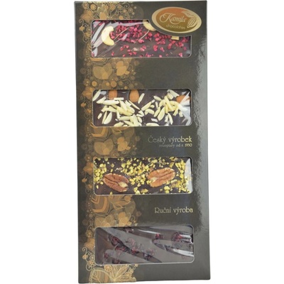 Kamila Chocolates Tabulky hořkých čokolád s posypem MIX 4 x 50 g