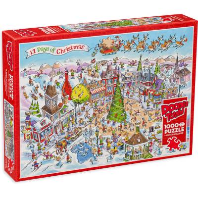 Cobble Hill Пъзел Cobble Hill от 1000 части - DoodleTown: 12 Коледни дни (44508)