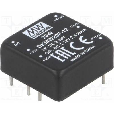 MEAN WELL DKMW20F-12 Měnič: DC/DC; 20W; Uvst: 9÷36VDC; Uvýst: 12VDC; Uvýst2: -12VDC; DIP