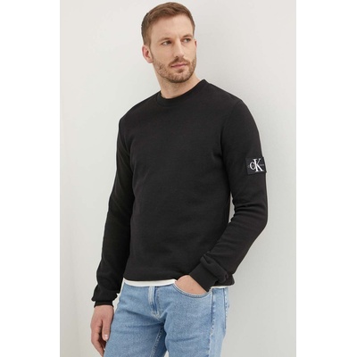 Calvin Klein Памучен суичър Calvin Klein Jeans в черно с апликация (J30J323485)