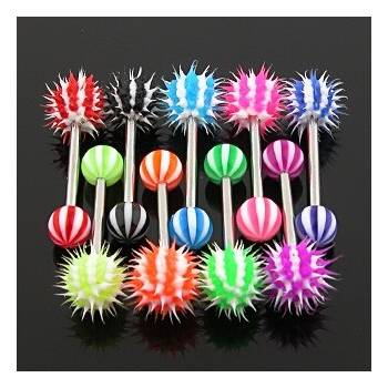 Šperky4U piercing do jazyka silikonový střapec PJ01196-PW