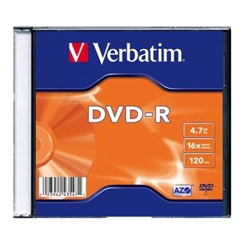 Verbatim DVD-R, Matt Silver, 43547, 4.7GB, 16x, slim box, 1 ks, bez možnosti potisku, 12cm, pro archivaci dat (43547)