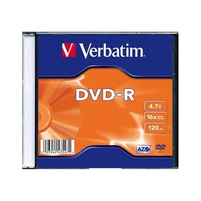 Verbatim DVD-R, Matt Silver, 43547, 4.7GB, 16x, slim box, 1 ks, bez možnosti potisku, 12cm, pro archivaci dat (43547)