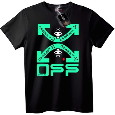 NOONEBRAND Тениска Off-White с лого на череп - XS, Black