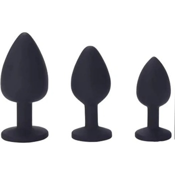 X Fun Комплект анални дилда от медицински силикон "mussa blacked" 3 броя