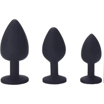 X Fun Комплект анални дилда от медицински силикон "mussa blacked" 3 броя