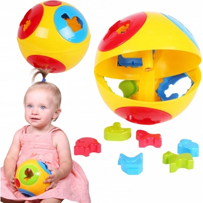 Teddies vkládačka míč plast průměr 13 cm 2 barvy v síťce
