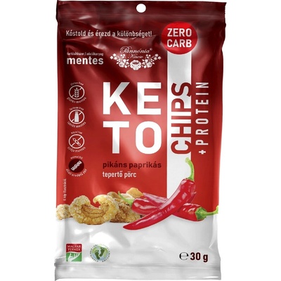 Pannonie Kincse Bezlepkové keto chipsy z vepřové kůže pikantní 30 g