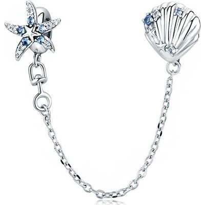 P&J Jewellery Stříbrný Bezpečnostní řetízek Hvězda & Lastura SSB8