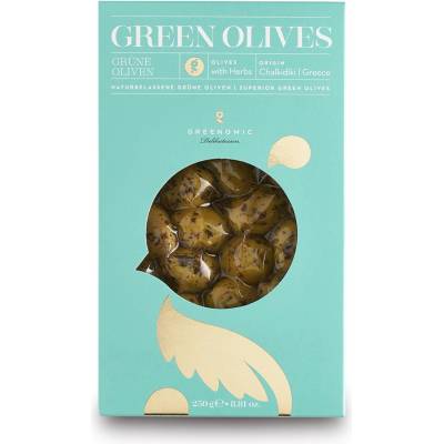 Зелени маслини 250 g, с костилка, Greenomic (GREE2702)