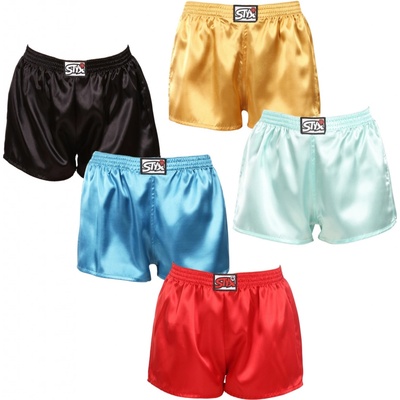 5Styx PACK dámske trenky klasická guma saténové viacfarebné (5L0635072)