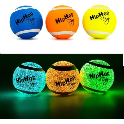 HIPHOP DOG Neonový ve tmě svítící tenisový míč 6,5 cm 3 ks bal