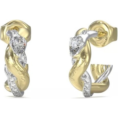 Guess Módne bicolor náušnice so zirkónmi Twist JUBE05065JWYGRHT/U