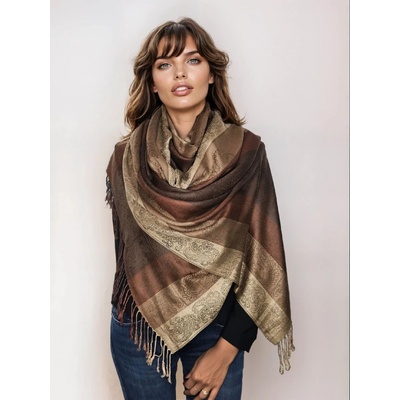 Classic Scarf čokoládově hnědá vlněná šála