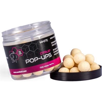 Kevin Nash Plávajúce boilies Citruz Pop Ups White 75g 12mm